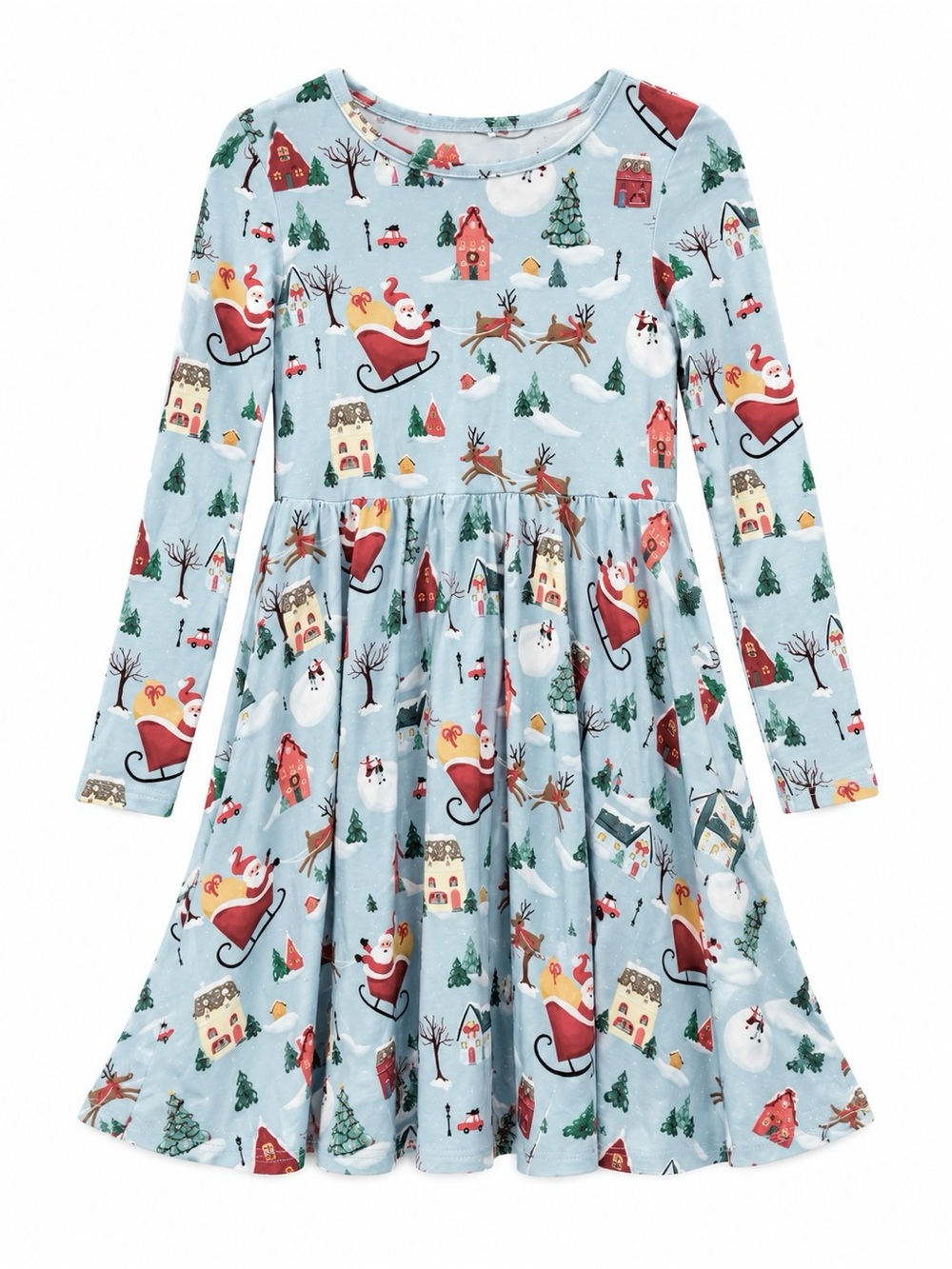 Posh Peanut Christmas Santa Winter Village Twirl Dress Size 3T-4T